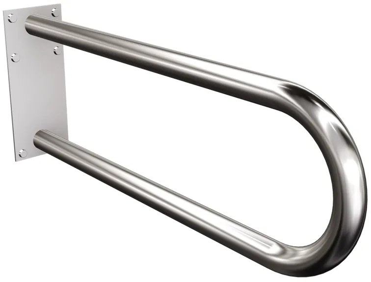 Uchwyt łazienkowy półokrągły stały srebrny