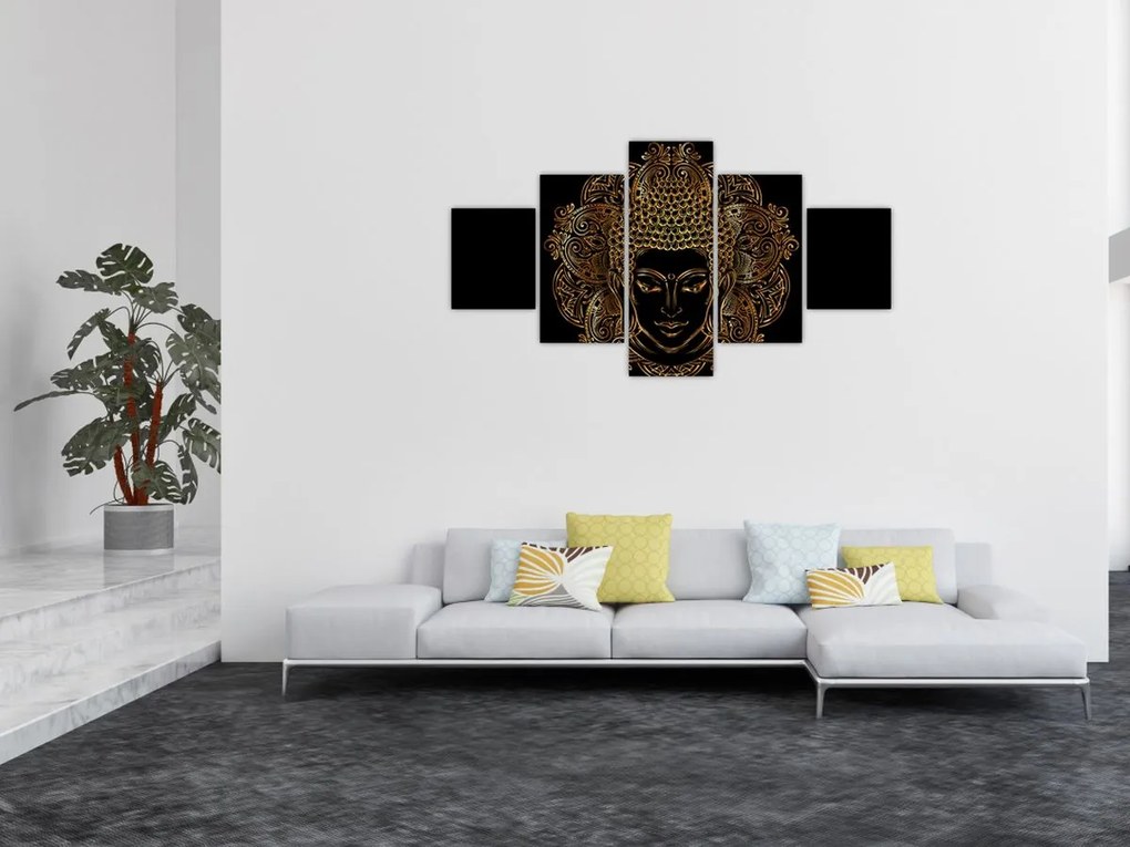 Obraz złotego Buddy (125x70 cm)
