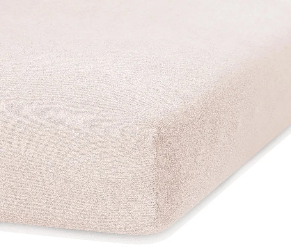 Beżowe prześcieradło frotte z gumką 240x220 cm Ruby – AmeliaHome