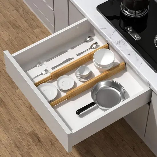 Zestaw 4 Bambusowych Przegród Do Szuflady L3-C18