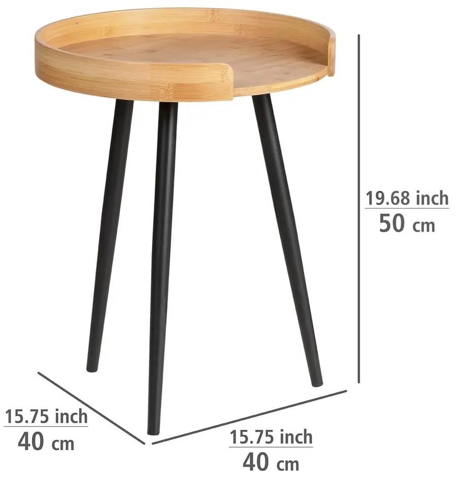 Bambusowy okrągły stolik ø 40 cm Loft – Wenko