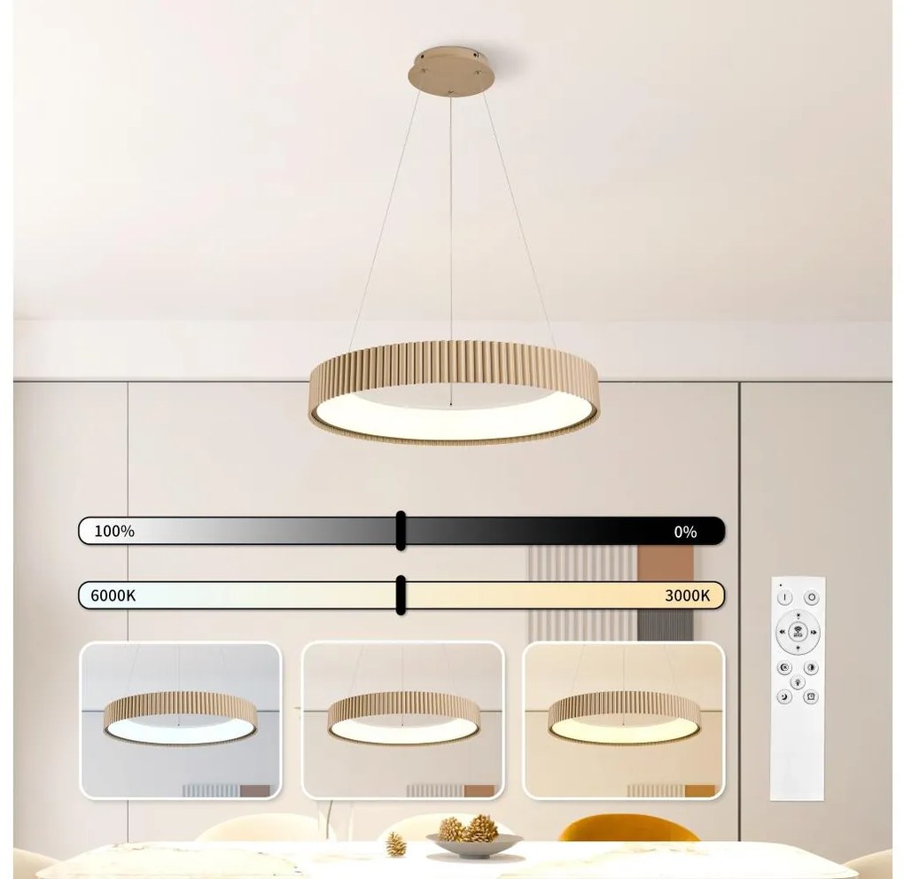 Brilagi - ściemnialny żyrandol LED na lince FALCON MODERN LED/54W/230V 60 cm beżowy + pilot