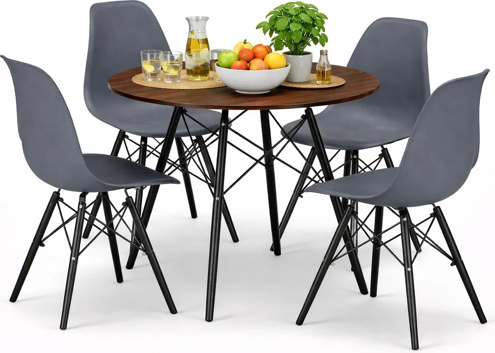 Stół 80 Cm Jesion Z 4 Krzesłami N1-R52