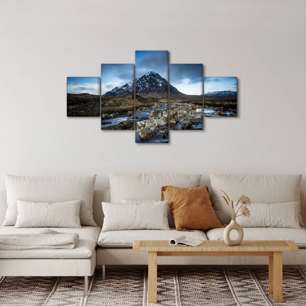 Obraz góry i rzeki (125x70 cm)