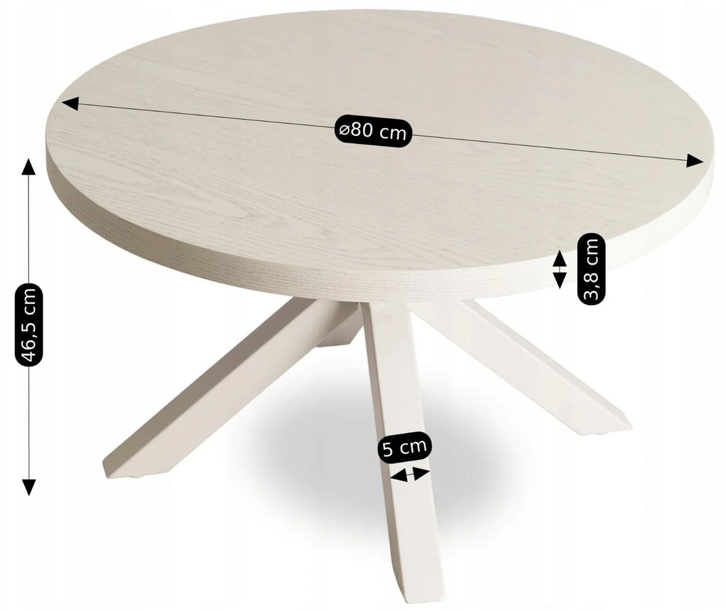 Stolik Kawowy LINCOLN 80 cm Beż/Kaszmir