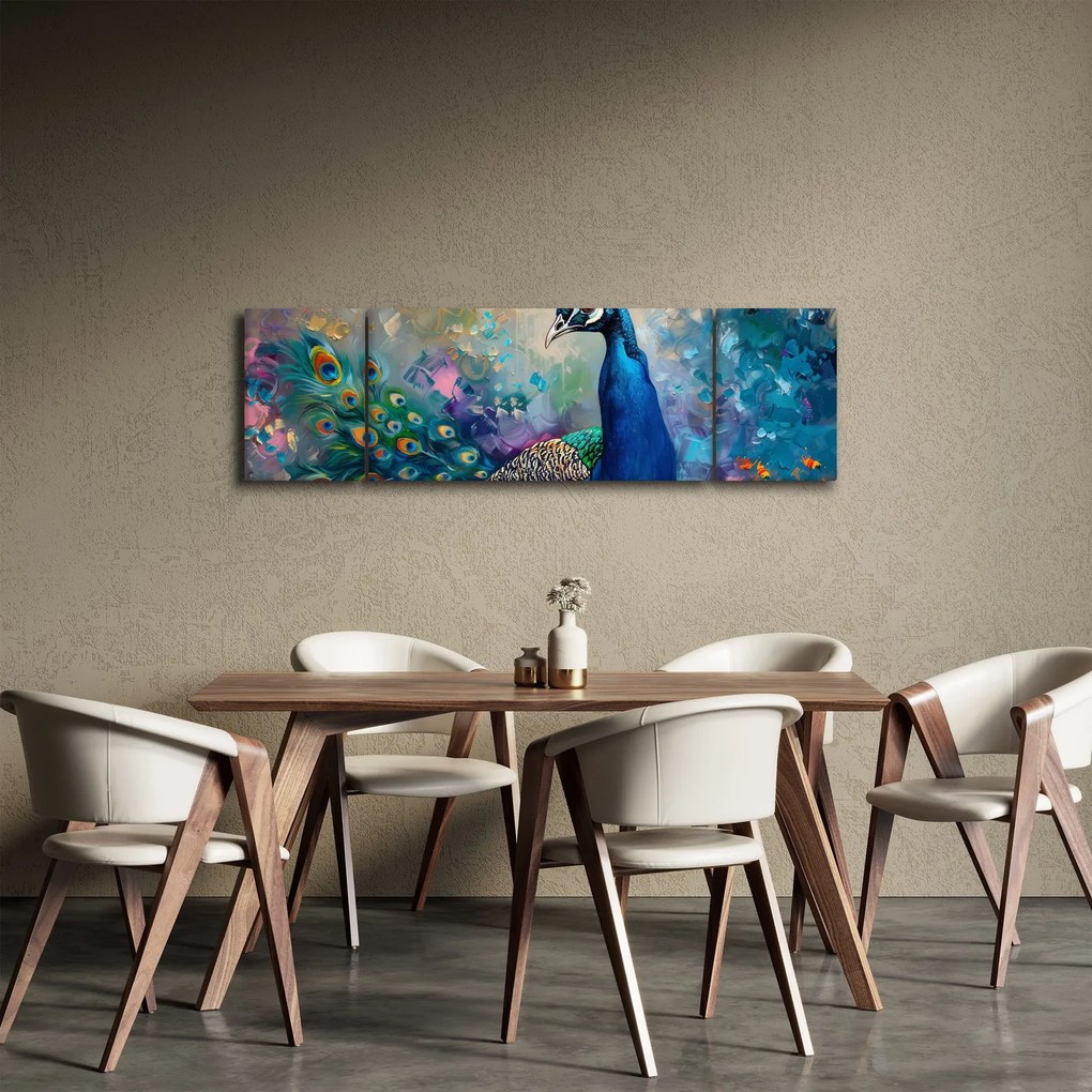 Obraz - Malowanie pawia (170x50 cm)