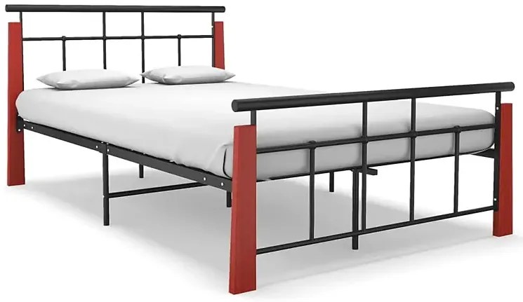 Czarne metalowe łóżko rustykalne 120x200 cm N0-R57