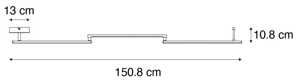 Lampa sufitowa czarna 150,8 cm z wbudowanym LED 3-stopniowy ściemniacz regulowany - AnnuschkaDesignerski Oswietlenie wewnetrzne