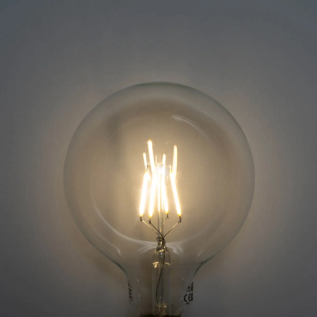 Zestaw 5 żarówek LED E27 3-stopniowo ściemnialnych z żarnikiem spiralnym G125 4W 450 lm 3000K