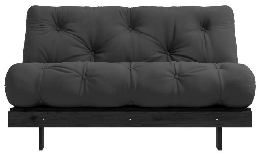 Ciemnoszara rozkładana sofa 140 cm Roots Black Night – Karup Design