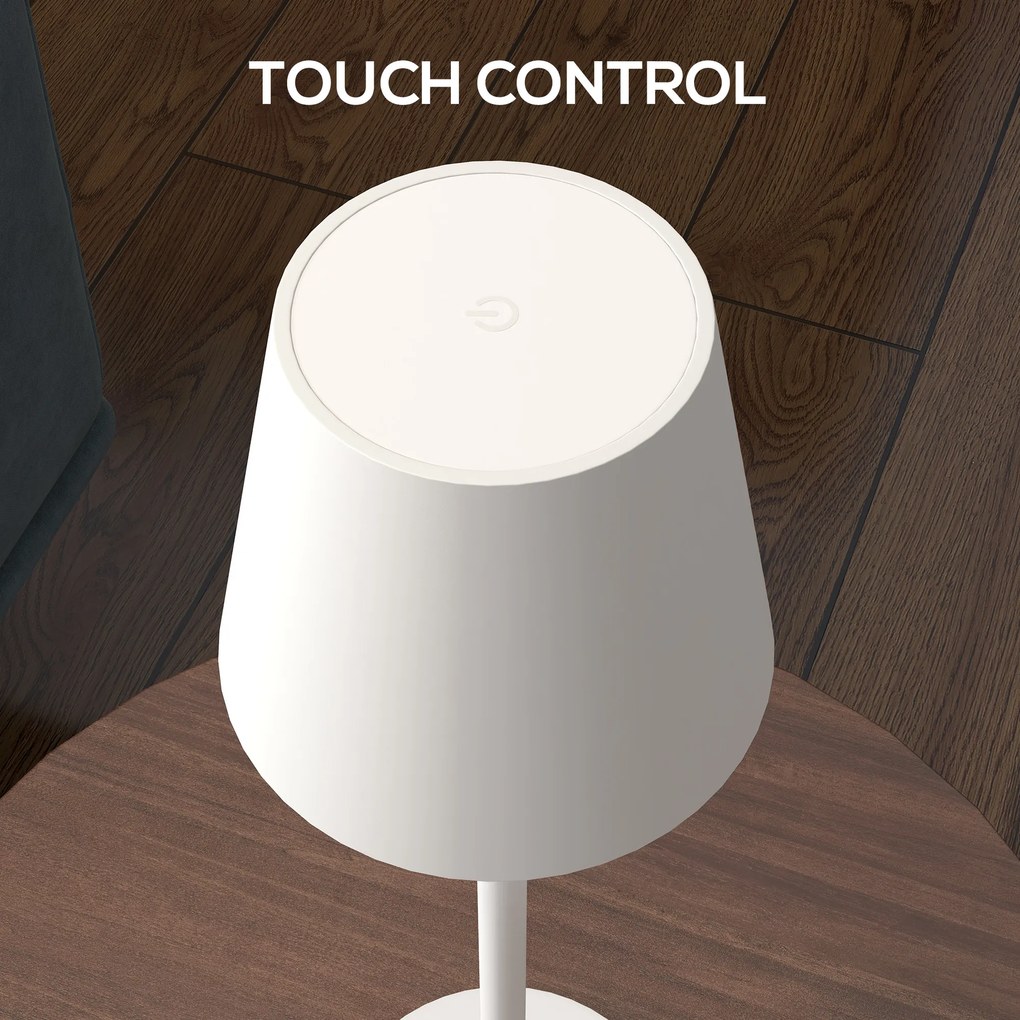 HOMCOM Lampa stołowa, regulowana, 1000 LM, Średnica 11,2x36,5 cm, Biała