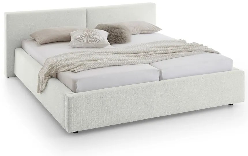 Białe tapicerowane łóżko dwuosobowe bez stelaża 180x200 cm Cube – Meise Möbel