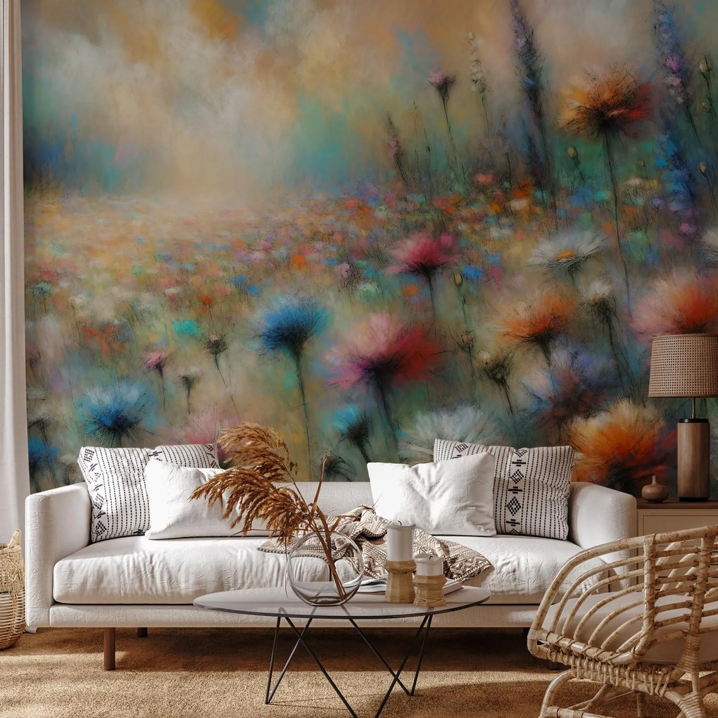Fototapeta - Pastelowa łąka (196x136 cm)