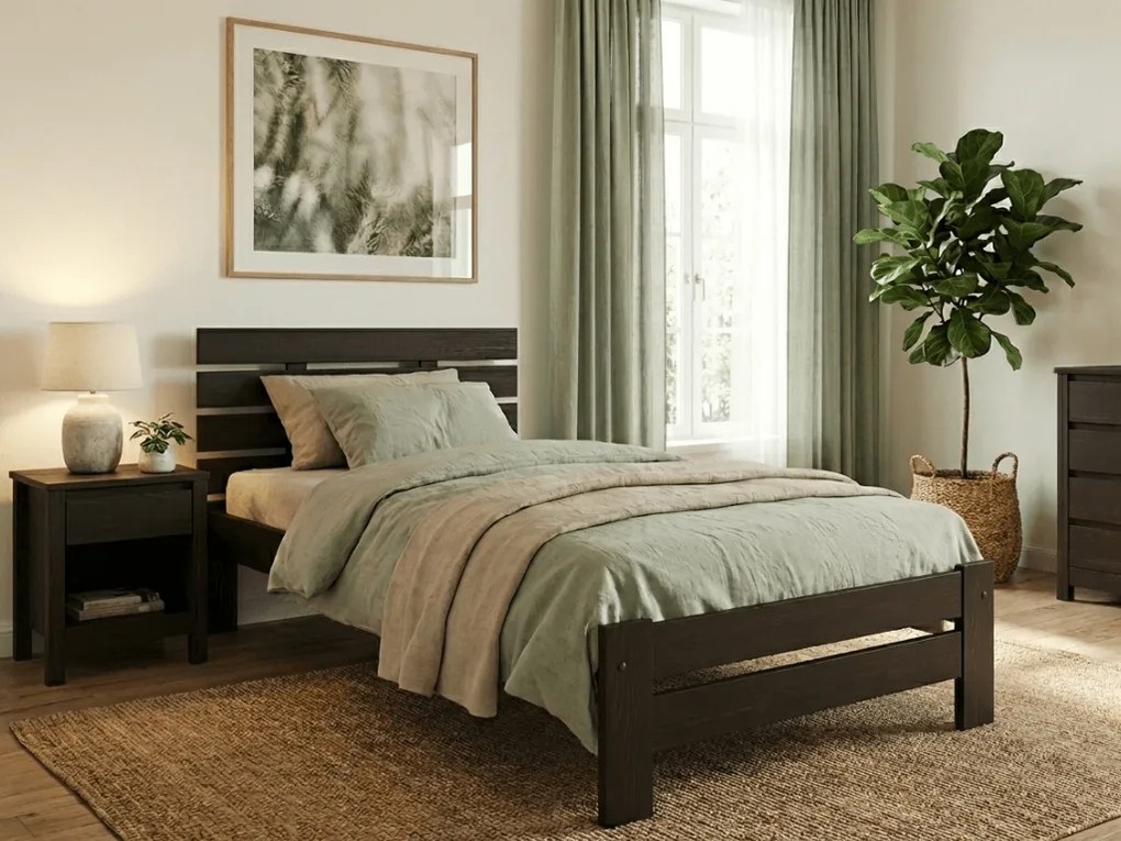 Łóżko PARIS podwyższone 90 x 200 cm, orzech Stelaż: Bez stelaża, Materac: Materac Sommera