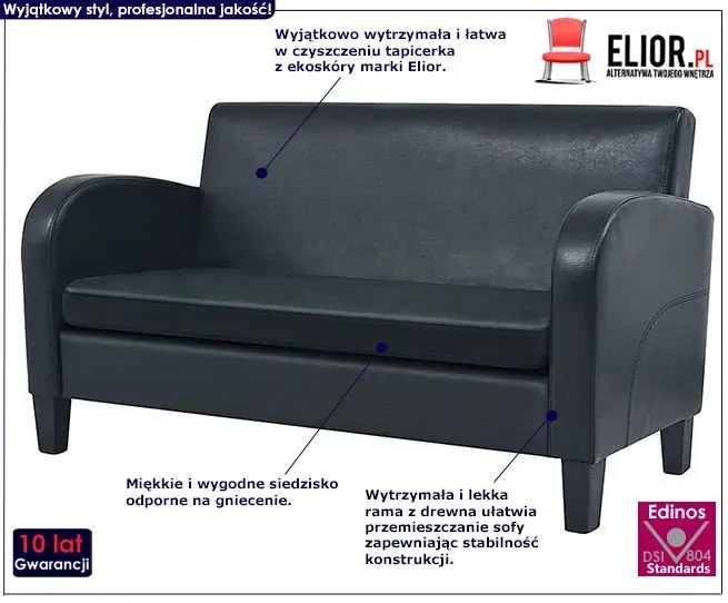 Dwuosobowa sofa Atlas 2X - czarna