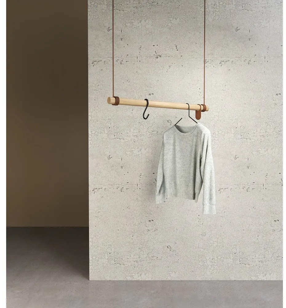 Wieszak ścienny z litego drewna dębowego w naturalnym kolorze 80 cm Swing M – LIND DNA