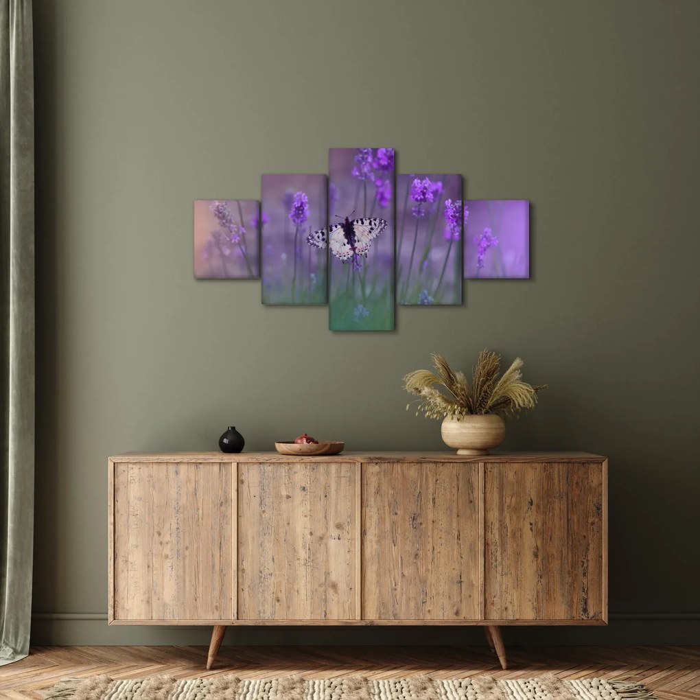 Obraz - Motyl w lawendach (125x70 cm)