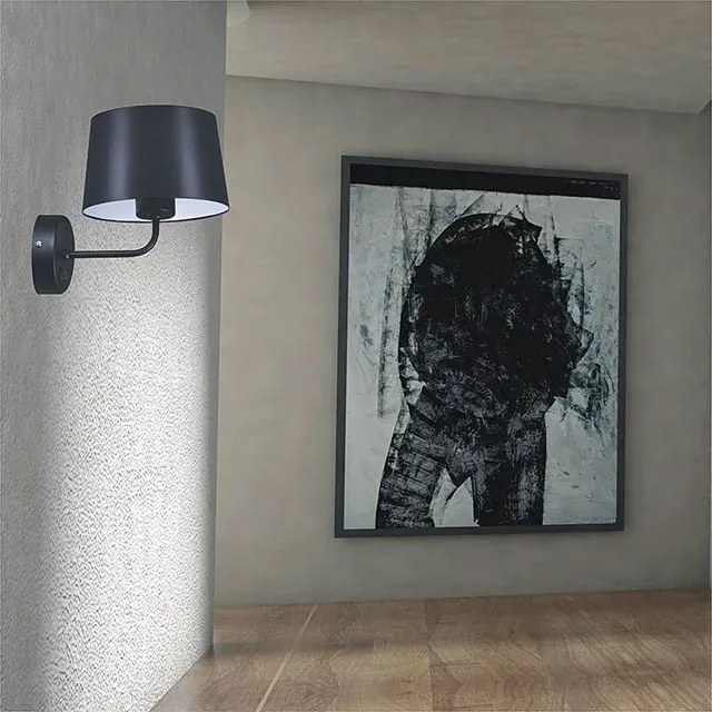 Czarny klasyczny kinkiet z włącznikiem - S914 F1-M44