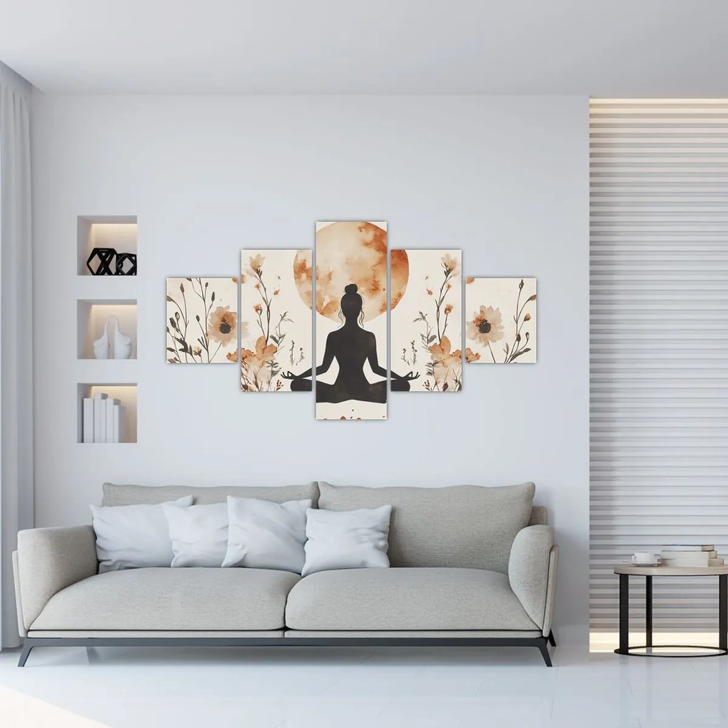 Obraz - Pomarańczowa joga (125x70 cm)