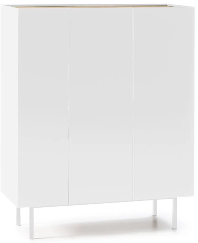 Biała wysoka komoda w dekorze dębu 95x120 cm Arista – Teulat