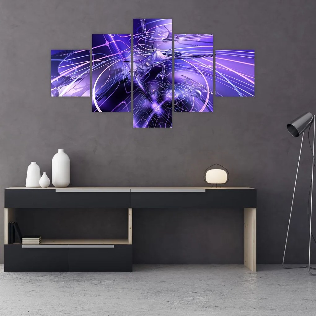 Obraz abstrakcji technicznej (125x70 cm)