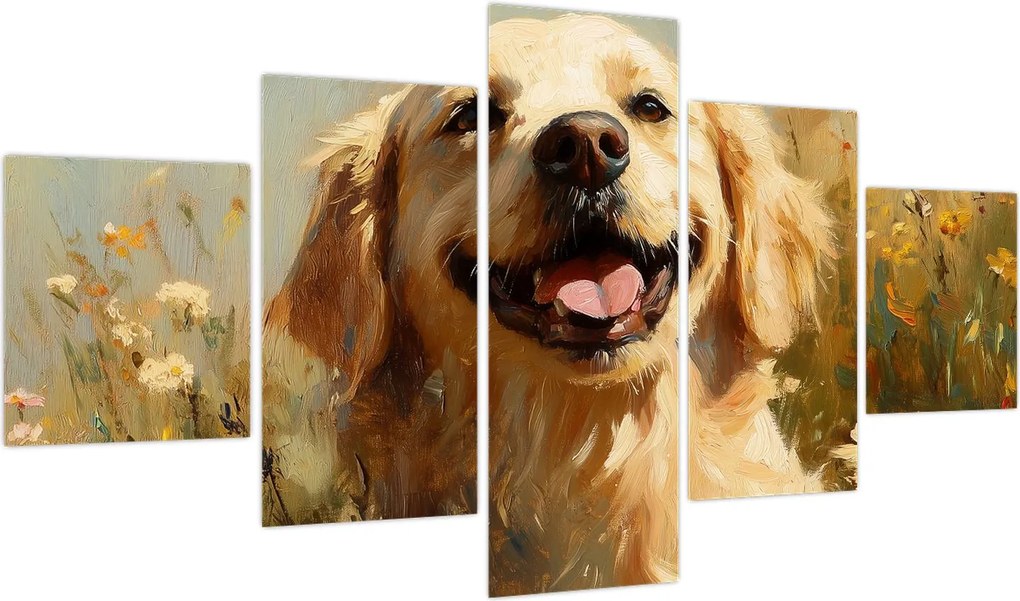 Obraz - Szczęśliwy piesek (125x70 cm)
