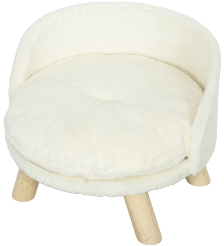 PawHut Legowisko dla Psów i Kotów, Miękka i Pralna Poduszka, Ochronny Brzeg, 40,5 x 40,5 x 33 cm