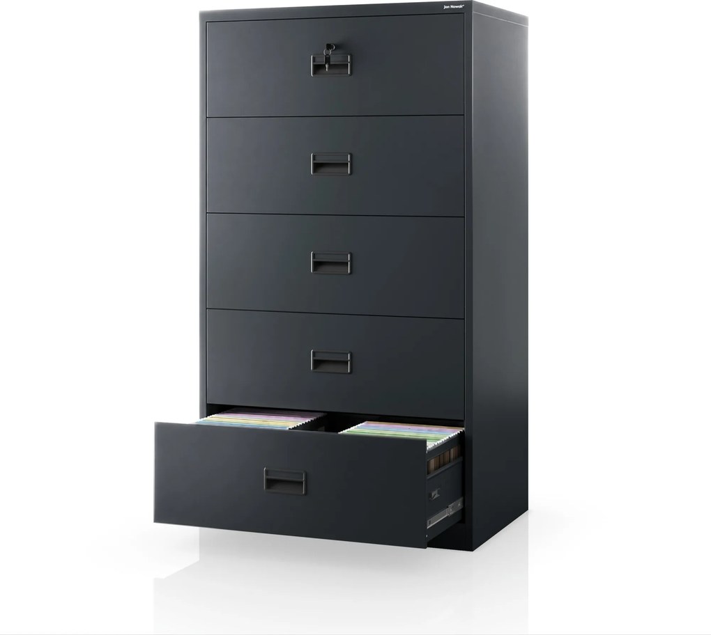 Szafa kartotekowa metalowa z 5 szufladami antracytowa, 900x1620x600 mm: SARA XL V5