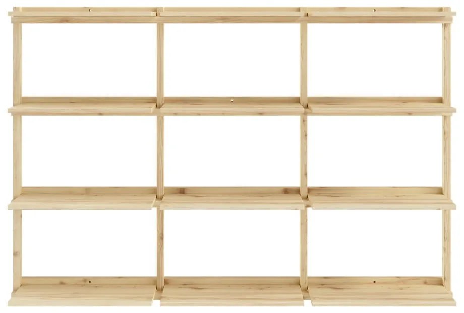 Regał ścienny z litego drewna sosnowego w naturalnym kolorze 192x127 cm Groove – Karup Design