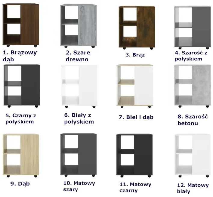 Kontener do biurka w kolorze szarego drewna - Priva 4X