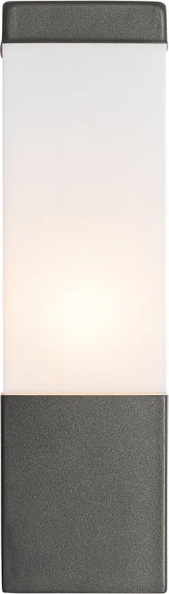 Nowoczesna lampa ścienna zewnętrzna ciemnoszara z opalizującym szkłem - Malios
