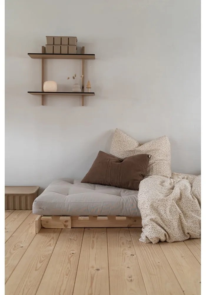 Szarobeżowy rozkładany lniany fotel Roots – Karup Design