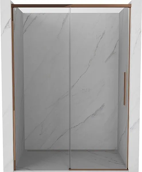 Mexen Rox drzwi prysznicowe rozsuwane 160 cm, transparent, różowe złoto - 8C2-160-000-60-00