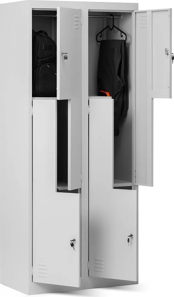 Szafa socjalna czterokomorowa Julia 80x45x185 cm szara