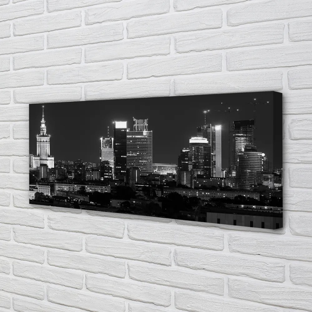 Obraz drukowany na płótnie Światła Warszawskiej Metropolii