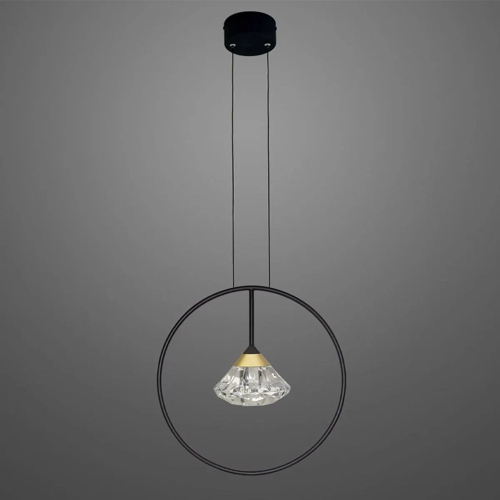 Wisząca lampa ring z akrylowym kryształkiem Tiffany No.1