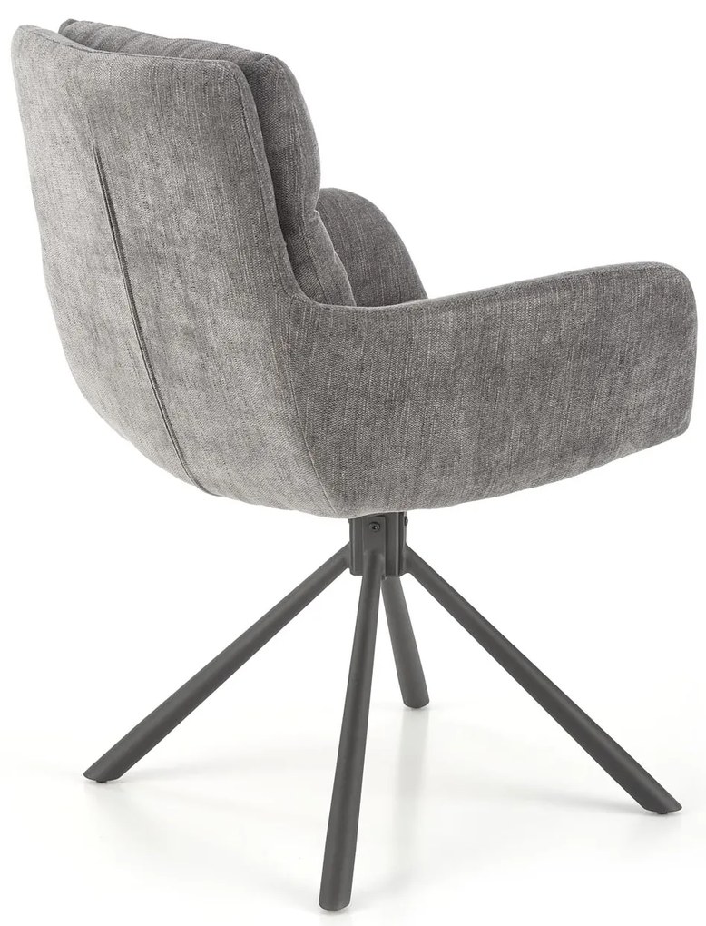 Krzesło obrotowe, szare, 360°, wygodne, nowoczesne, tkanina ODIN #15 K495