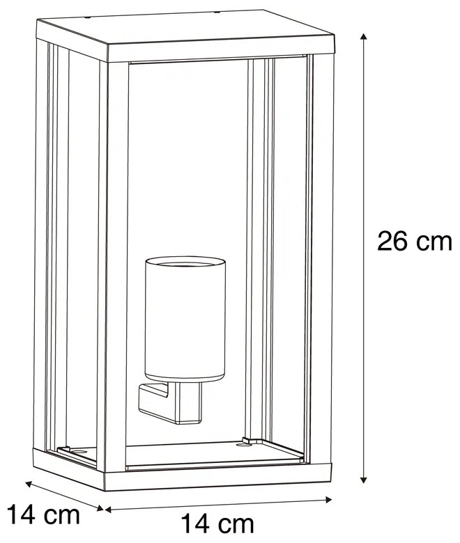 Zewnetrzna Industrialny Kinkiet / Lampa scienna z nadrukiem drewna 26 cm IP44 - CharloisPrzemysłowy Oswietlenie zewnetrzne
