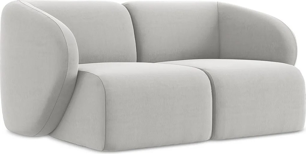 Modułowa sofa 2-osobowa - z tkaniny welwetowej - srebrny - LANI
