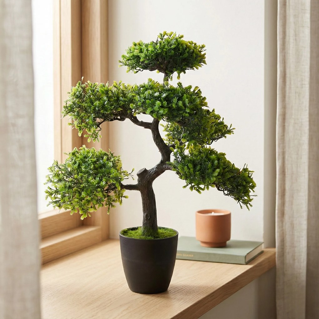Sztuczne drzewko Bonsai w doniczce, 32 x 32 x 50 cm