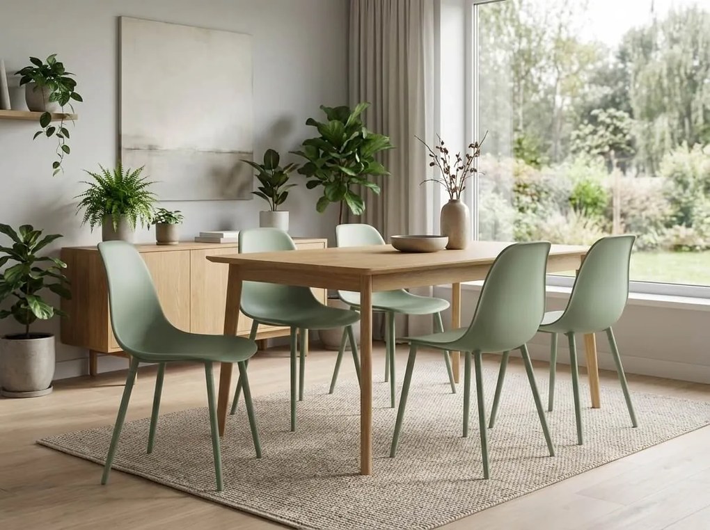 Krzesło do kuchni OSAKA plastikowe, jasnozielone