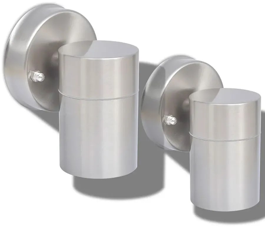 2 srebrne minimalistyczne kinkiety zewnętrzne - O-005 P1-F99