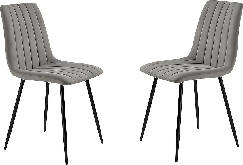 Zestaw 4 nowoczesnych krzeseł do jadalni w szarej tkaninie "Palmer" tapicerowane cm 45x54 88h