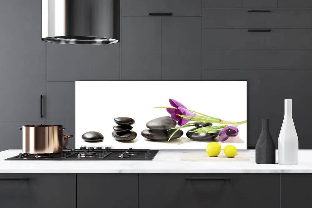 Panel Szklany do Kuchni Pierwsze Krokusy w Akwareli