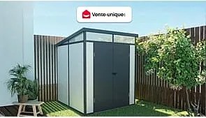 Schowek ogrodowy z szarej żywicy 3,65 m² z podłogą - MINARO