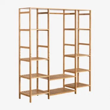 Otwarta Szafa Z Półkami Z Drewna Bambusowego Krauford Naturalna - Sklum