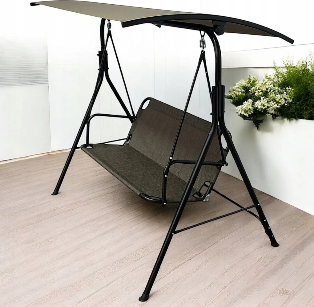 Huśtawka do ogrodu Paloma MAS-4006, wolnostojąca, kolor brąz złoty