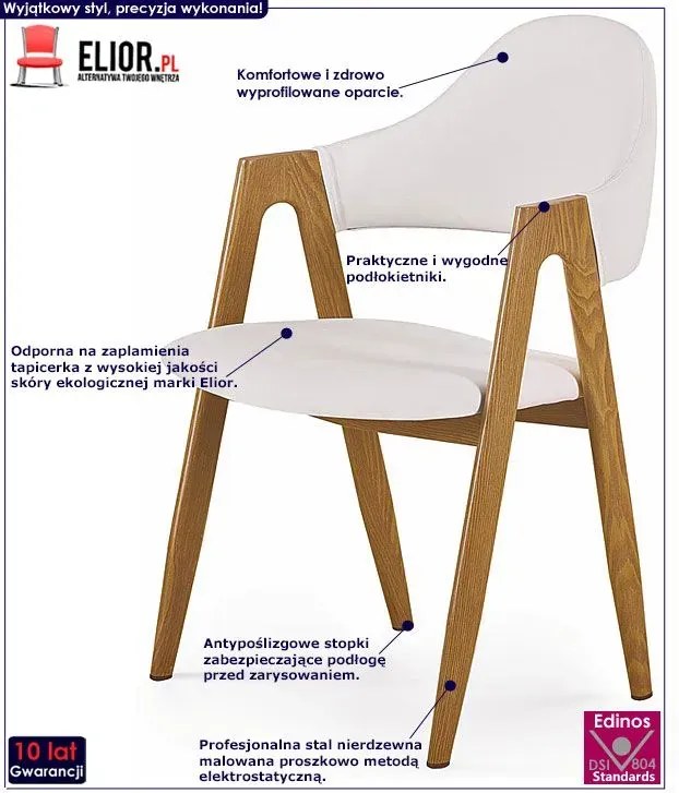 Białe krzesło gięte z podłokietnikami - Hamo