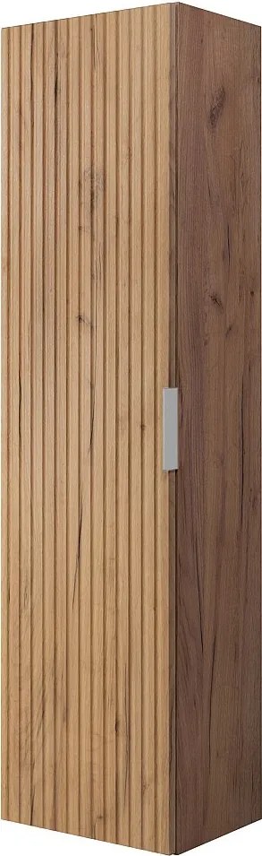 Kolumna łazienkowa, Dąb Craft, 35 x 136 x 27 cm, uchwyt srebrny