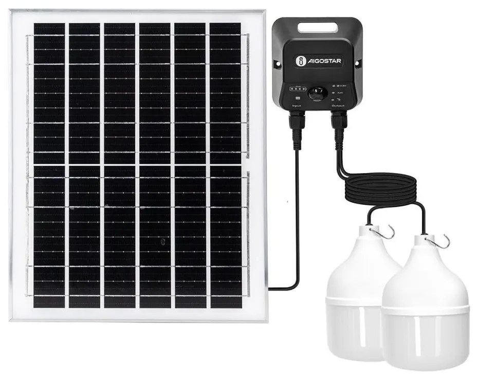 Aigostar - LED Żyrandol solarny z czujnikiem 2xLED/70W/12V 12000 mAh 6500K śr. 12 cm